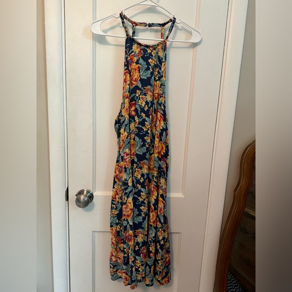American Eagle Floral Halter Style Dress Size XL Long - Picture 1 of 4